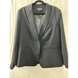 Basque‎ Womans Blazer Jacket Size 18 Black  1 Button Long Sleeve